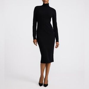 Express Soft Mock Neck Long Sleeve Midi Sweater Dress